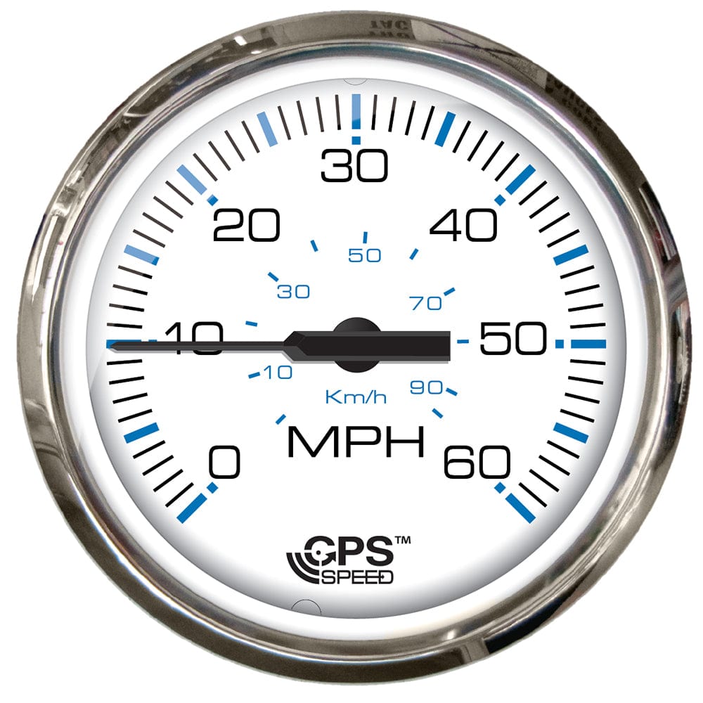 Faria Chesapeake White SS 4" Studded Speedometer - 60MPH (GPS) [33839] - The Happy Skipper