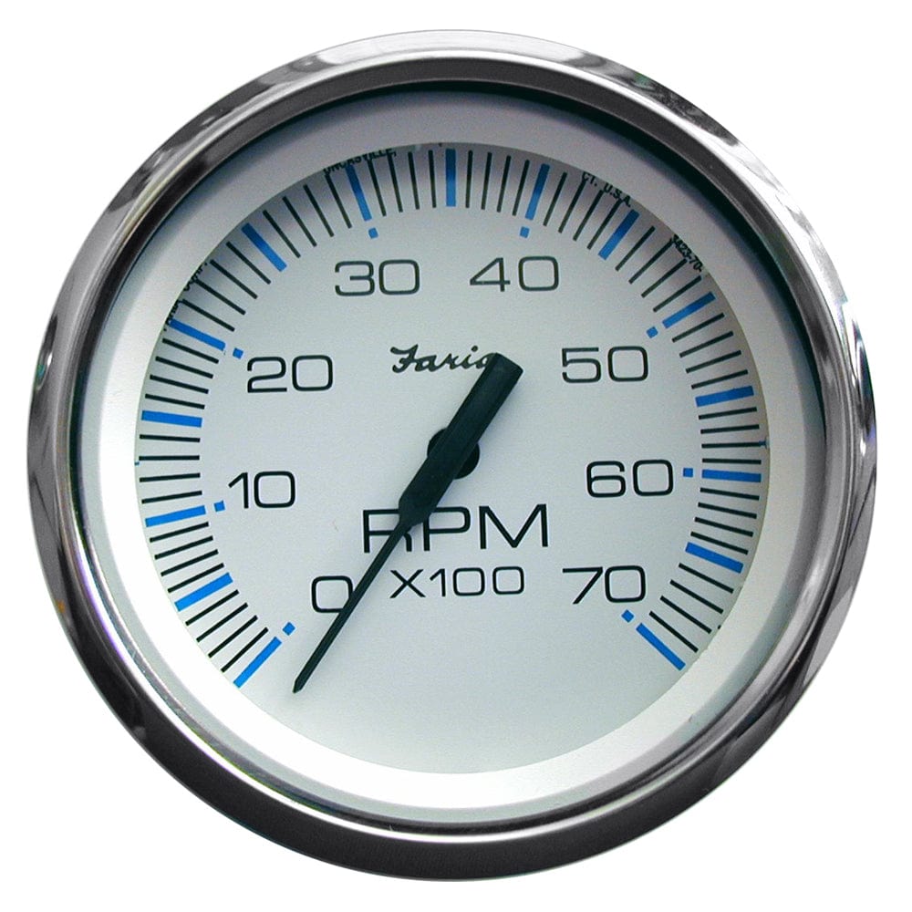 Faria Chesapeake White SS 4" Tachometer - 7000 RPM (Gas) (All Outboards) [33817] - The Happy Skipper