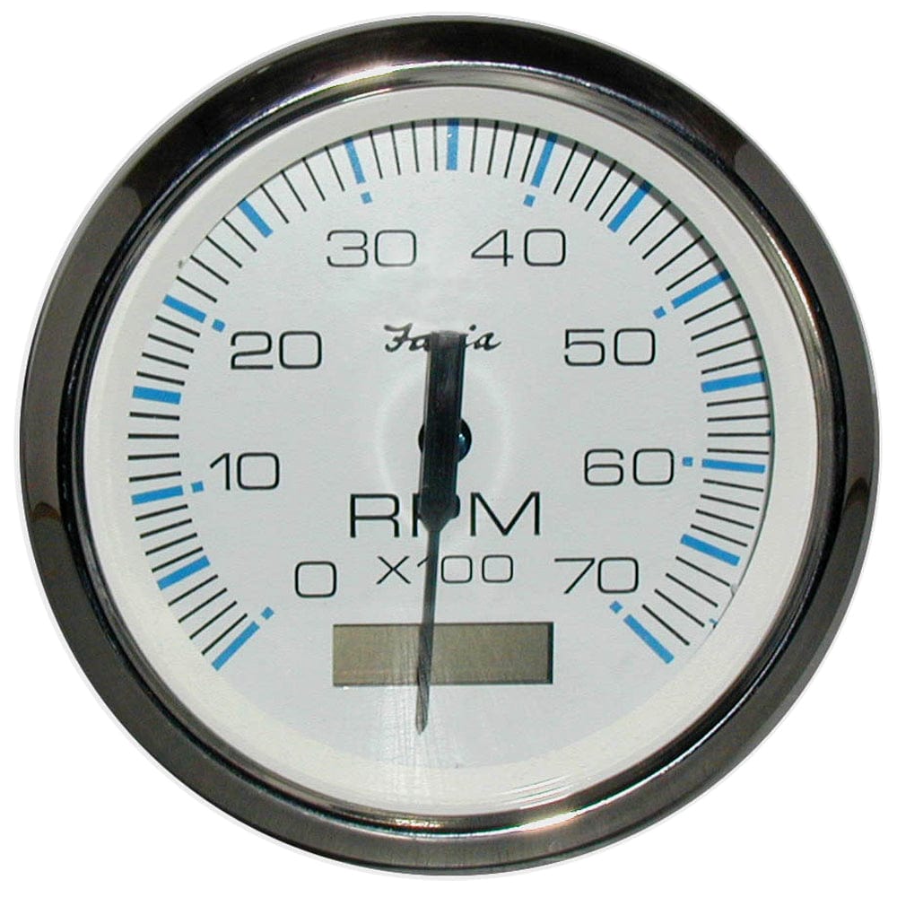 Faria Chesapeake White SS 4" Tachometer w/Hourmeter - 7000 RPM (Gas) (Outboard) [33840] - The Happy Skipper
