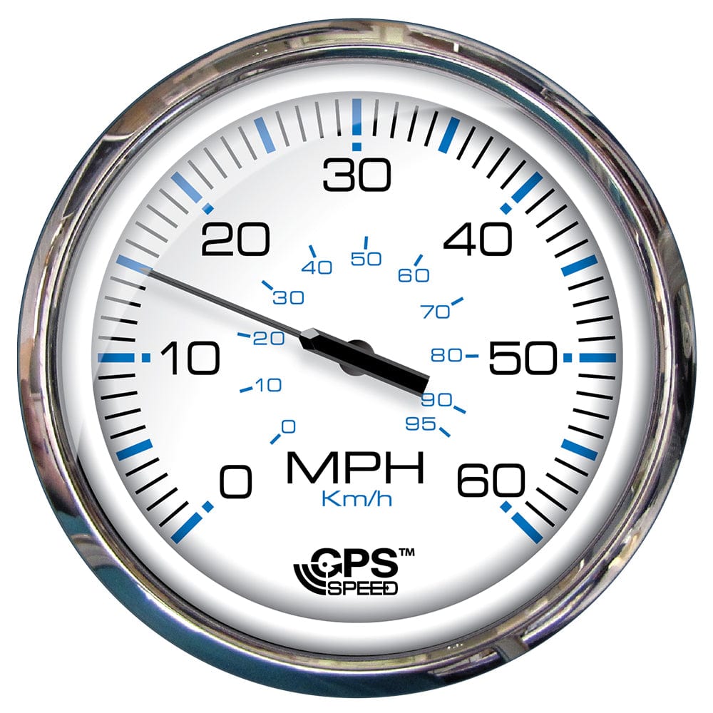 Faria Chesapeake White SS 5" Speedometer - 60 MPH (GPS)(Studded) [33861] - The Happy Skipper