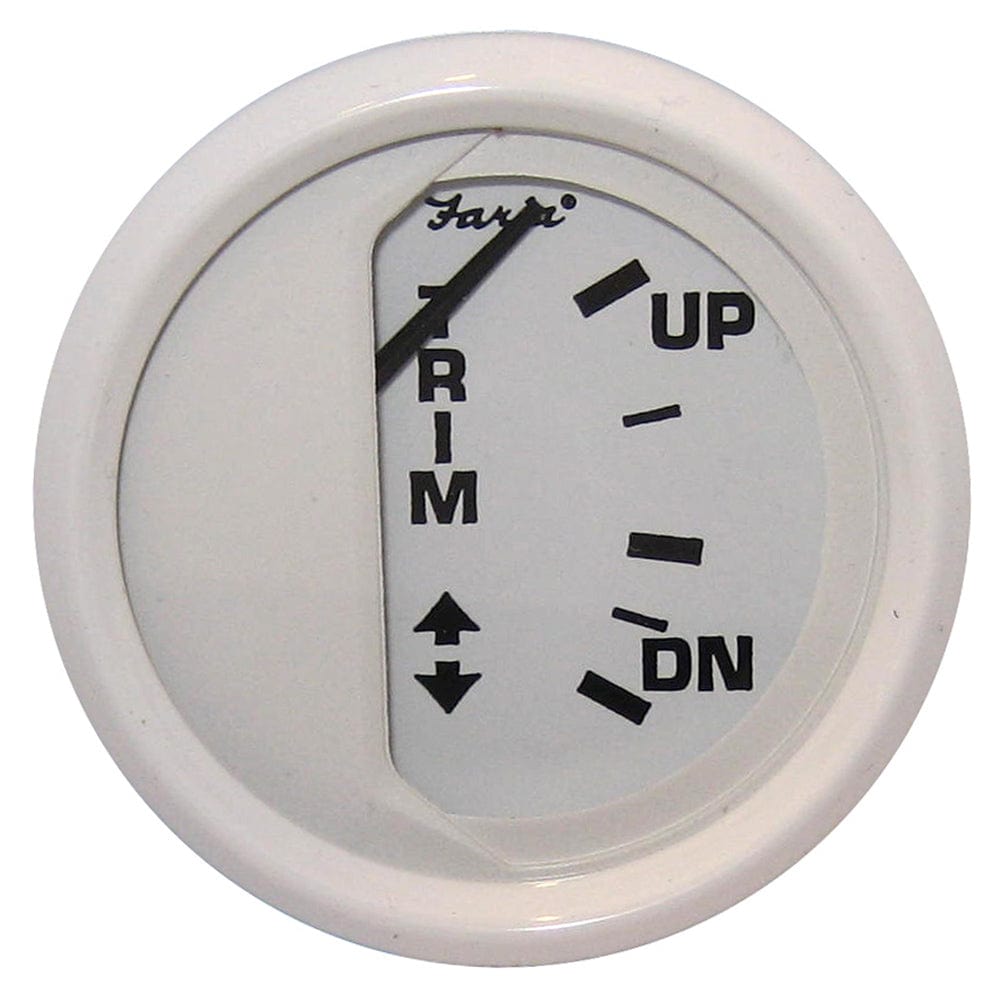 Faria Dress White 2" Trim Gauge (Mercury / Mariner / Mercruiser / Volvo DP / Yamaha 01 and newer) [13122] - The Happy Skipper