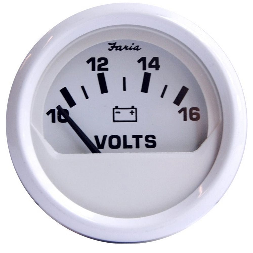 Faria Dress White 2" Voltmeter (10-16 VDC) [13120] - The Happy Skipper