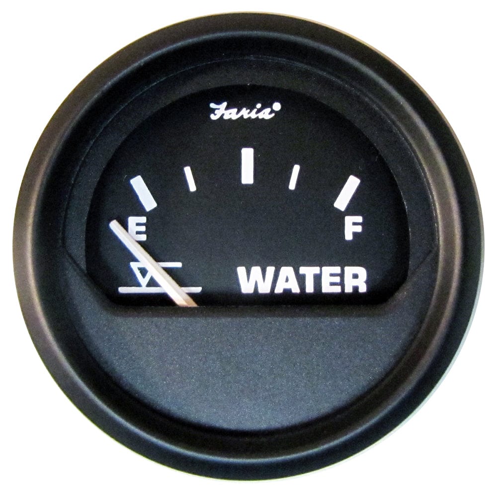 Faria Euro Black 2" Tank Level Gauge - Potable Water [12830] - The Happy Skipper