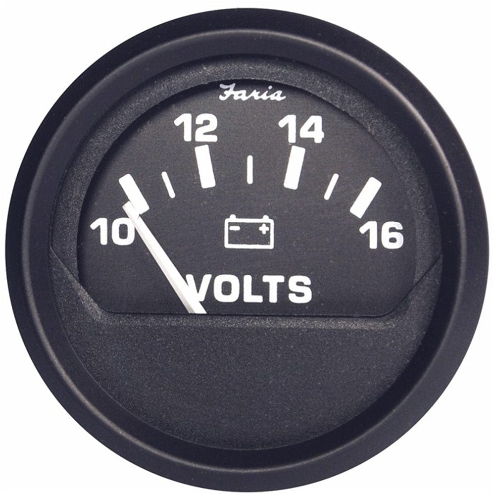 Faria Euro Black 2" Voltmeter (10-16 V) [12821] - The Happy Skipper