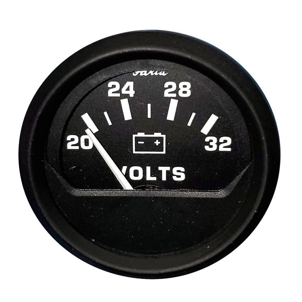 Faria Euro Black 2" Voltmeter (20-32 V) [12860] - The Happy Skipper