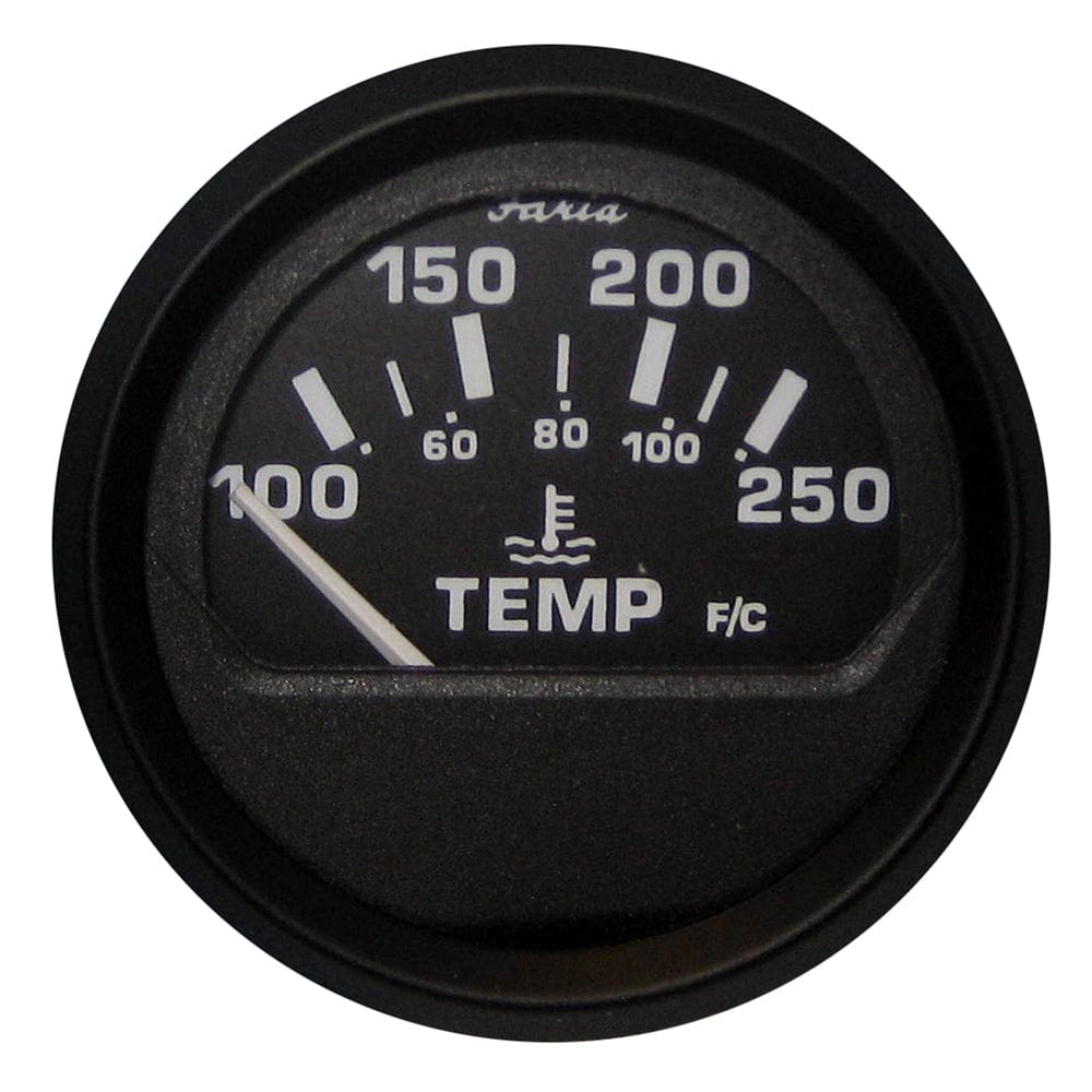 Faria Euro Black 2" Water Temperature Gauge (100-250 DegreeF) [12812] - The Happy Skipper