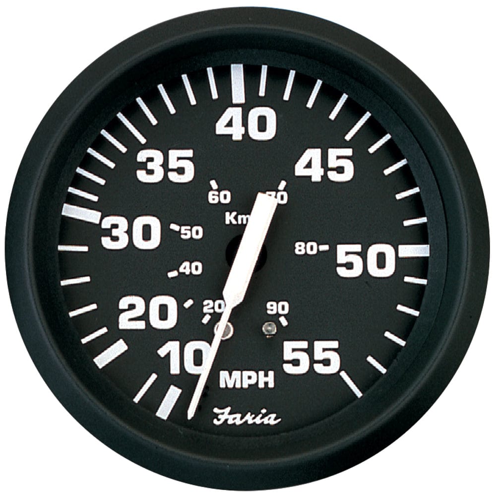 Faria Euro Black 4" Speedometer - 55MPH (Pitot) [32810] - The Happy Skipper