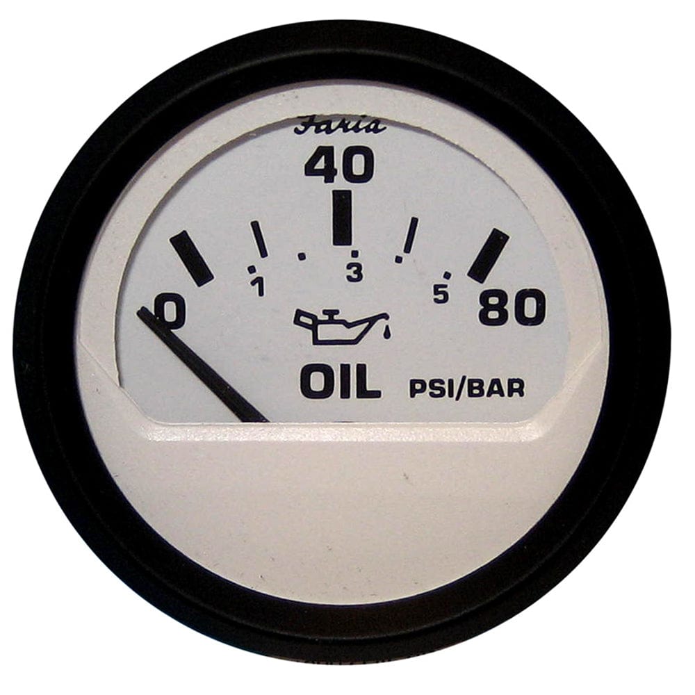 Faria Euro White 2" Oil Pressure Gauge (80 PSI) [12902] - The Happy Skipper