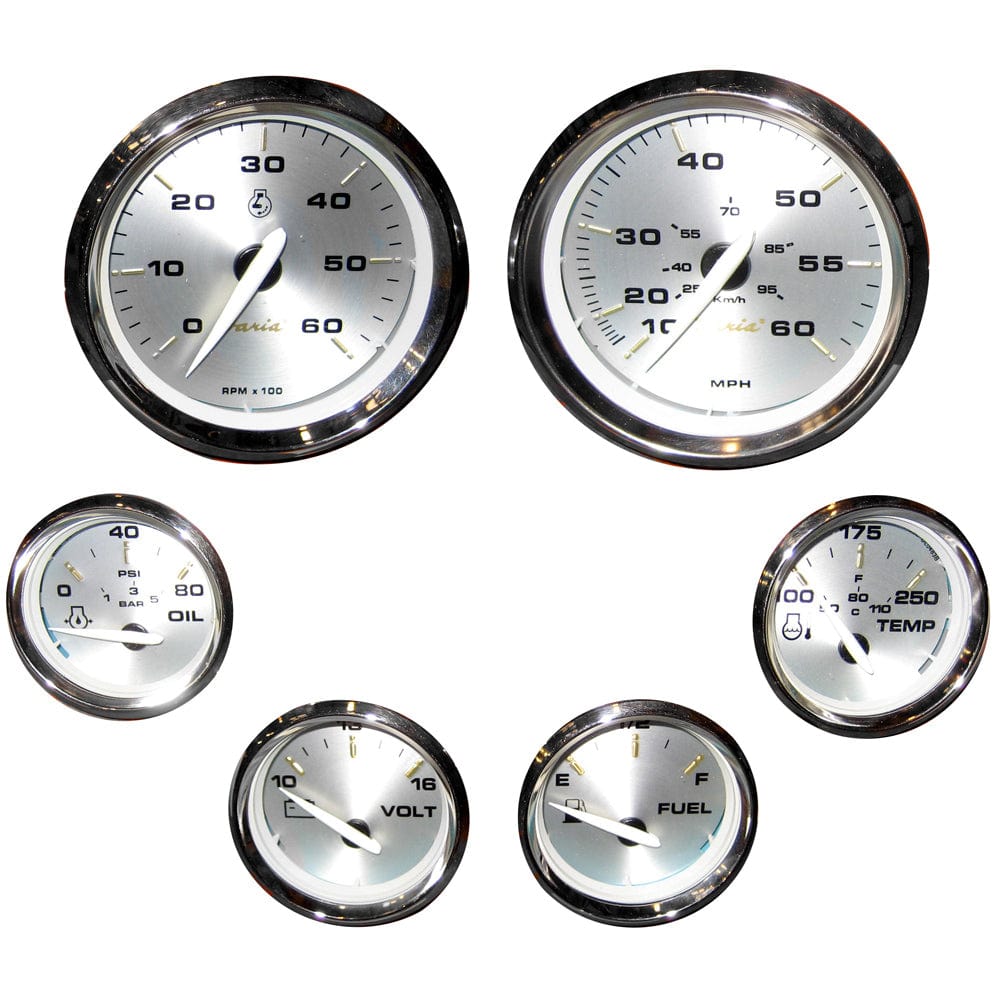 Faria Kronos Boxed Set of 6 Gauges f/ Inboard Motors [KTF024] - The Happy Skipper