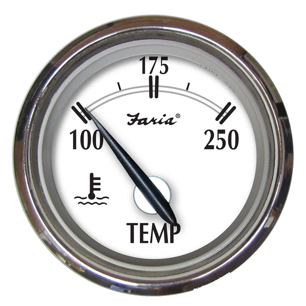 Faria Newport SS 2" Water Temperature Gauge - 100 to 250 F [25002] - The Happy Skipper