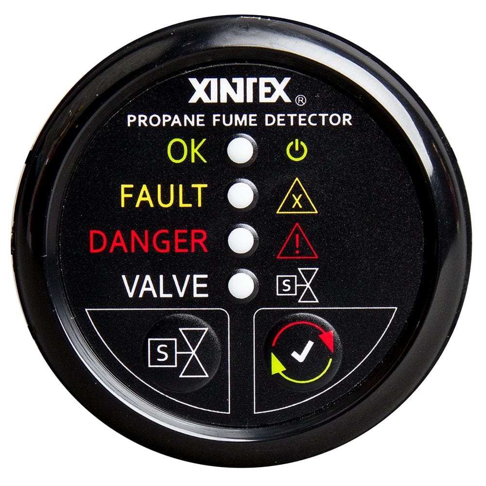 Fireboy-Xintex Propane Fume Detector w/Automatic Shut-Off Plastic Sensor - No Solenoid Valve - Black Bezel Display [P-1BNV-R] - The Happy Skipper