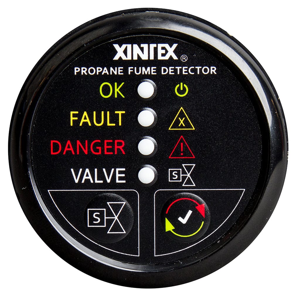 Fireboy-Xintex Propane Fume Detector w/Plastic Sensor Solenoid Valve - Black Bezel Display [P-1BS-R] - The Happy Skipper