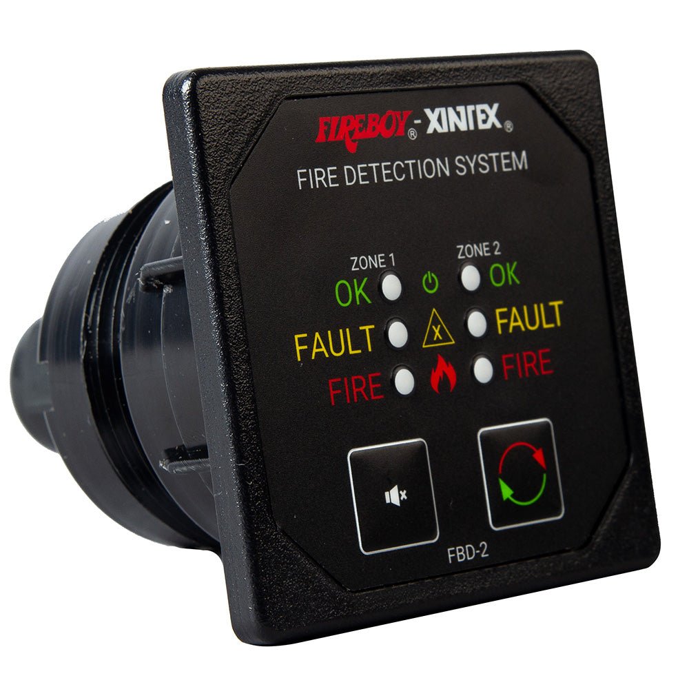 Fireboy-Xintex Two Zone Detection Alarm Panel - 2-5/8" Display - 12/24V DC [FBD-2-R] - The Happy Skipper