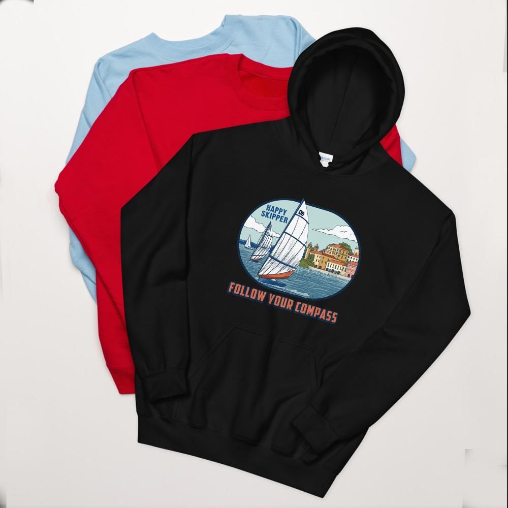 Follow Your Compass™ Chill Sail Design Unisex Hoodie - The Happy Skipper