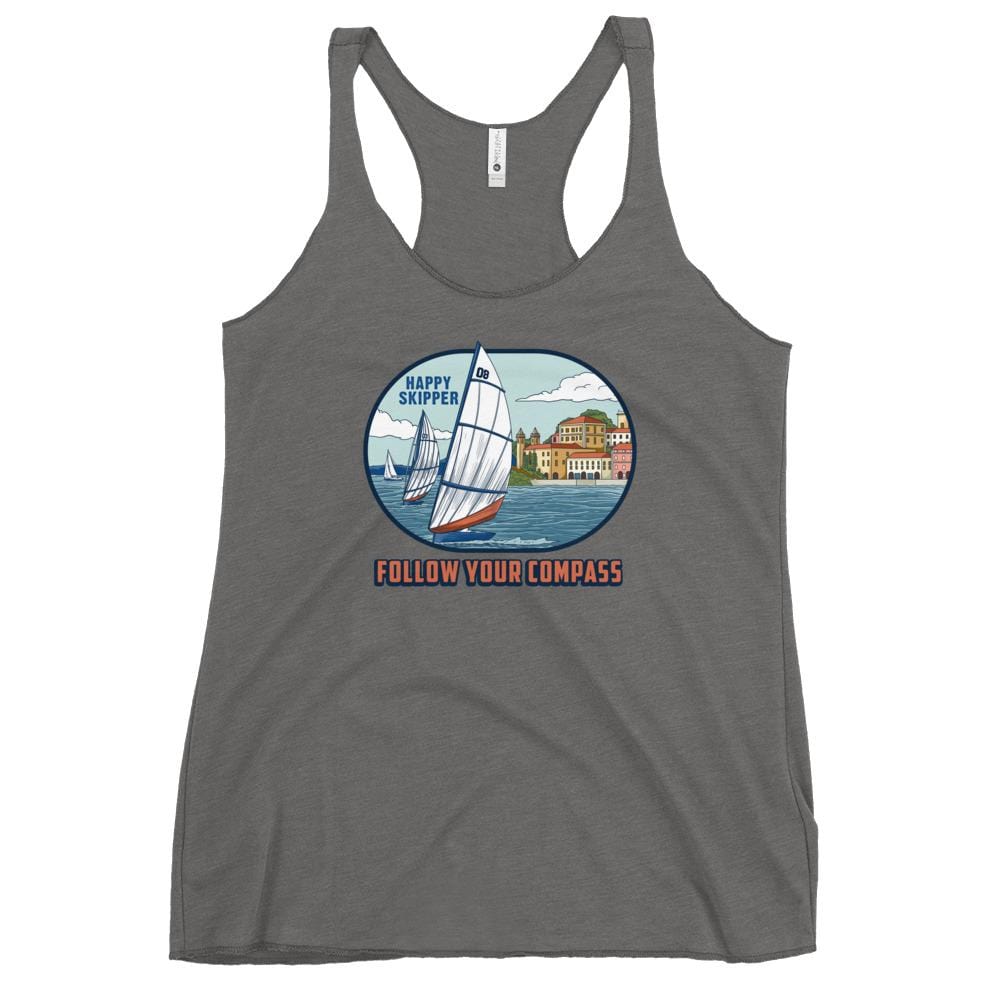 Follow Your Compass™ Chill Sail Design Women's Racerback Tank - The Happy Skipper