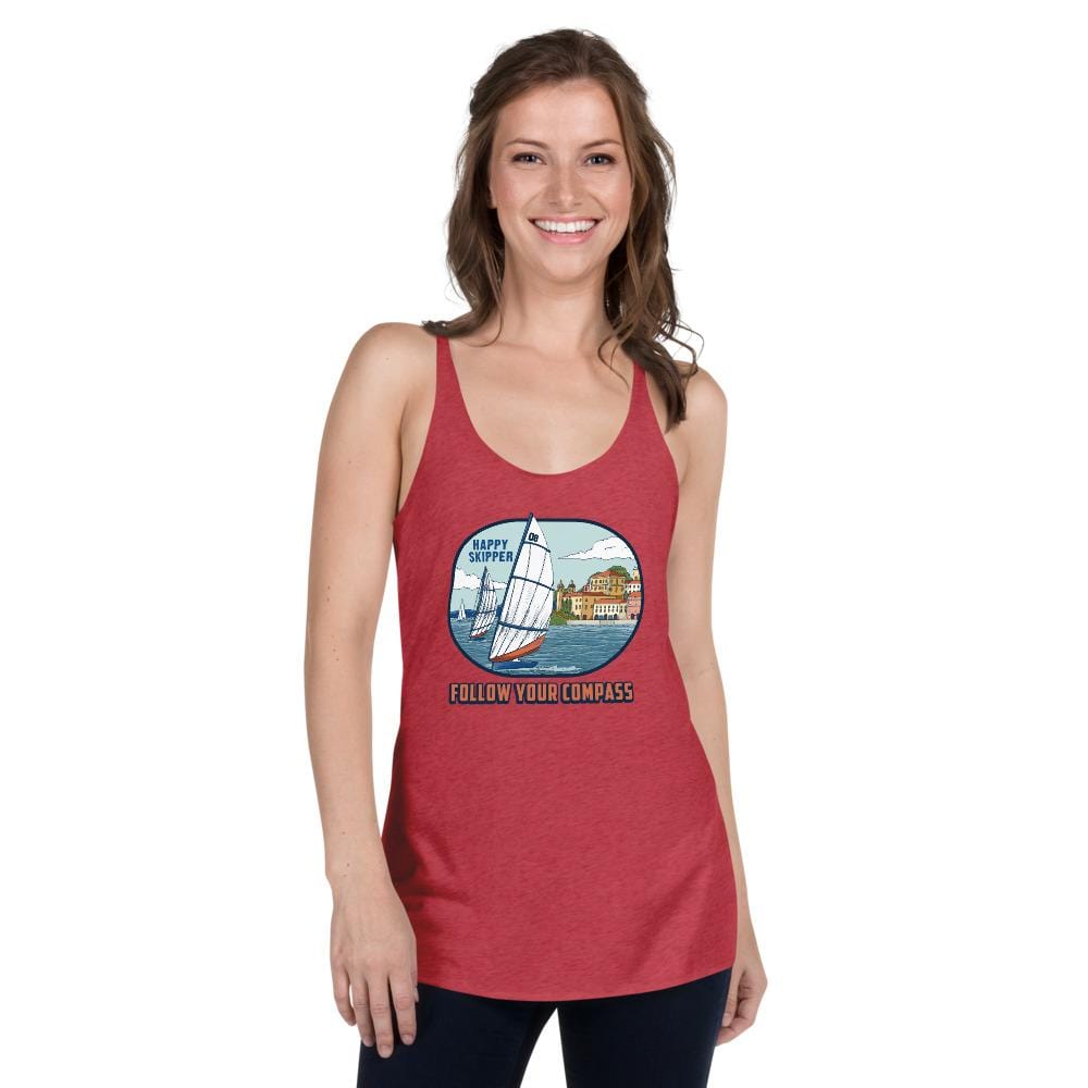 Follow Your Compass™ Chill Sail Design Women's Racerback Tank - The Happy Skipper