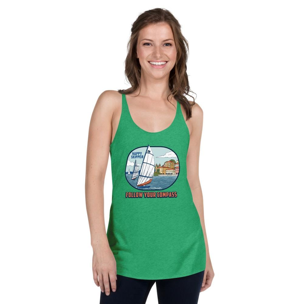 Follow Your Compass™ Chill Sail Design Women's Racerback Tank - The Happy Skipper