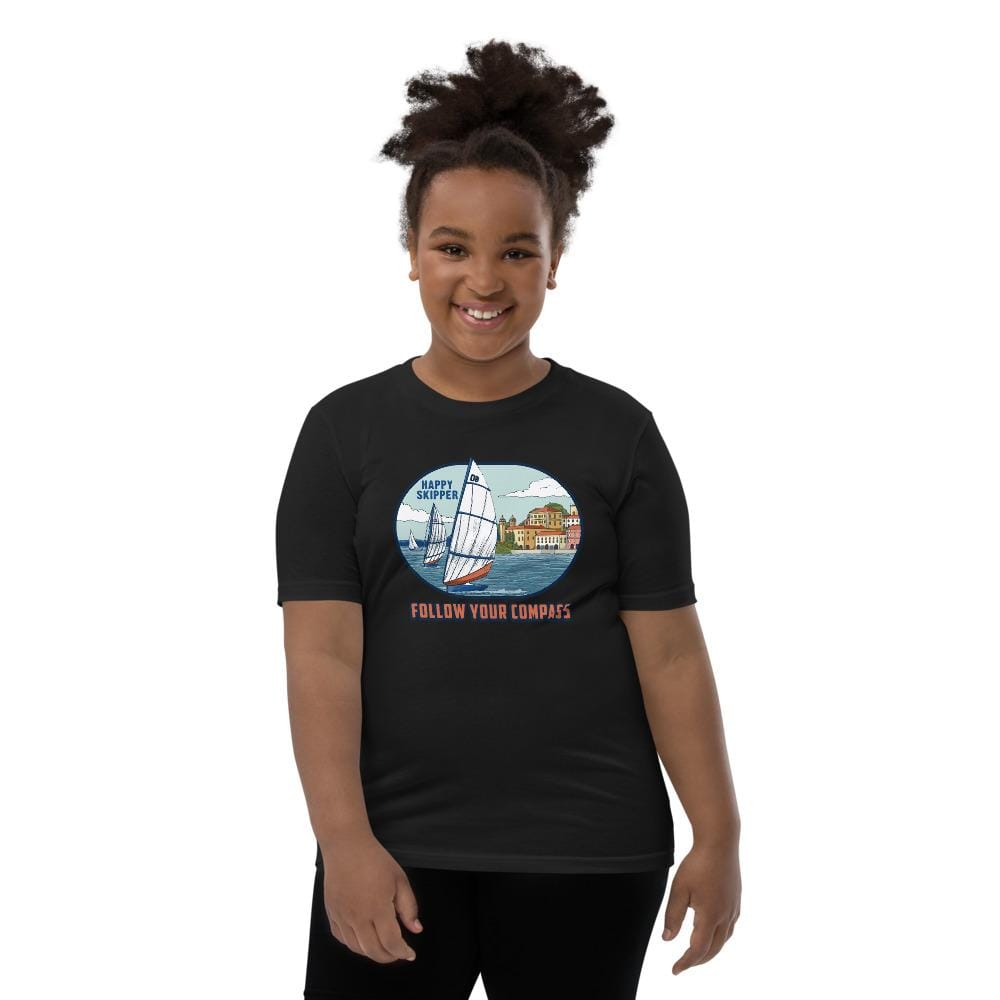 Follow Your Compass™ Chill Sail Design Youth Short Sleeve T-Shirt - The Happy Skipper