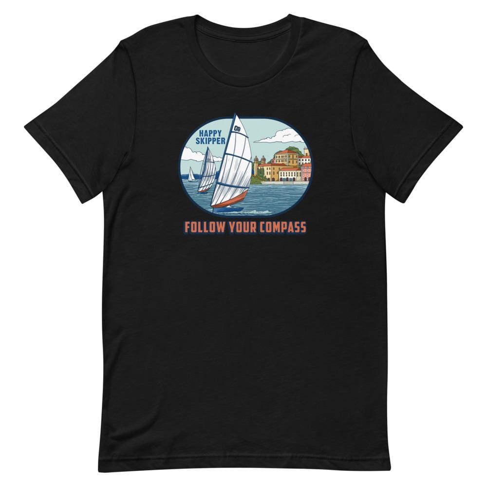 Follow Your Compass™ Chill Sail Short-Sleeve Unisex T-Shirt - The Happy Skipper