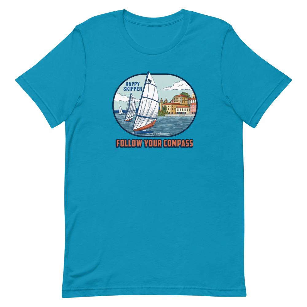 Follow Your Compass™ Chill Sail Short-Sleeve Unisex T-Shirt - The Happy Skipper