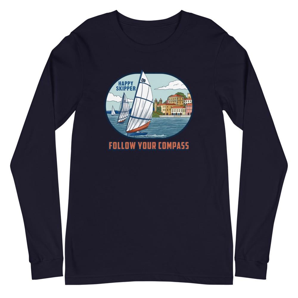 Follow Your Compass™ Chill Sail Unisex Long Sleeve Tee - The Happy Skipper