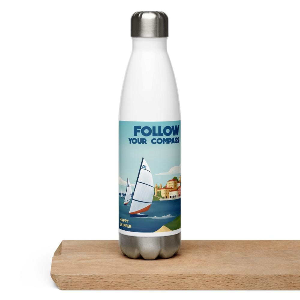 Follow Your Compass™ Sail Design Stainless Steel Water Bottle - The Happy Skipper