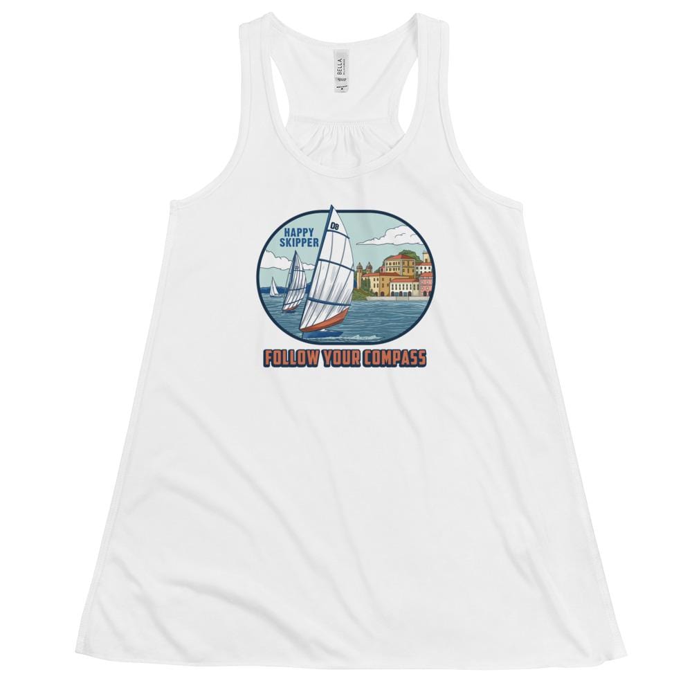 Follow Your Compass™ Sail Women's Flowy Racerback Tank - The Happy Skipper