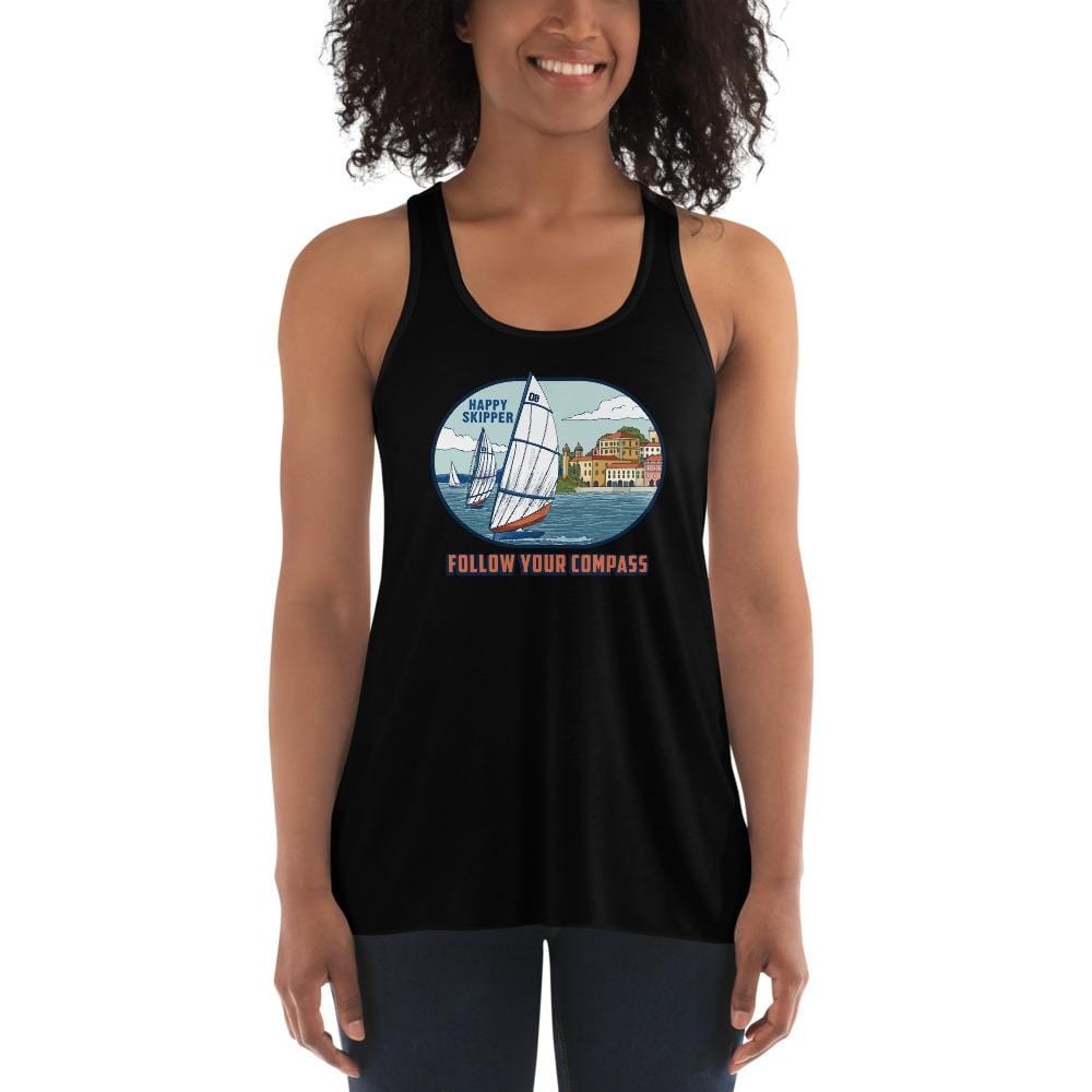 Follow Your Compass™ Sail Women's Flowy Racerback Tank - The Happy Skipper