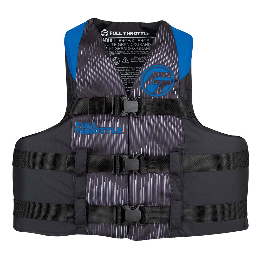 Full Throttle Adult Nylon Life Jacket - 2XL/4XL - Blue/Black [112200-500-080-22] - The Happy Skipper