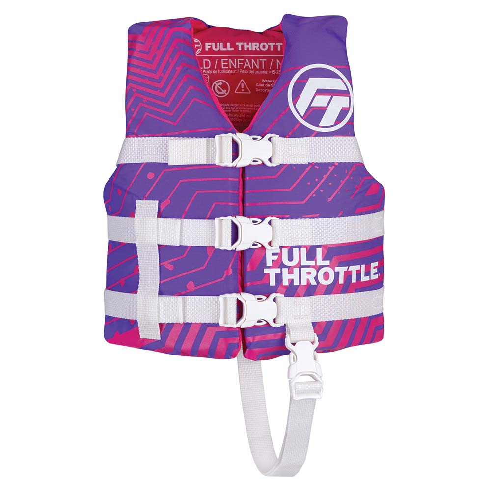 Full Throttle Child Nylon Life Jacket - Purple [112200-600-001-22] - The Happy Skipper