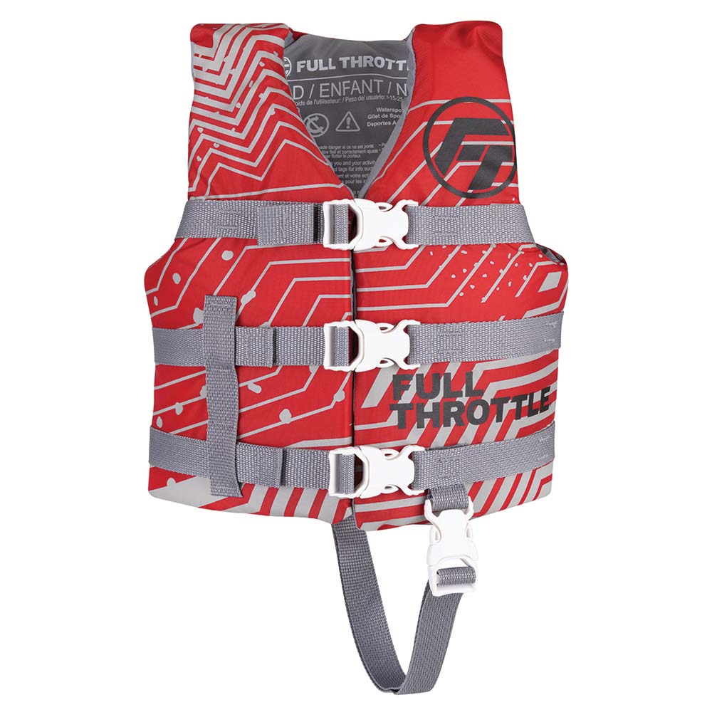 Full Throttle Child Nylon Life Jacket - Red [112200-100-001-22] - The Happy Skipper