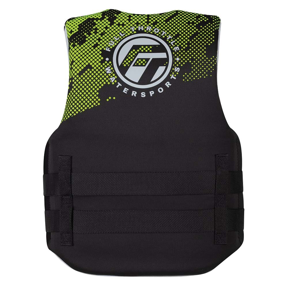Full Throttle Junior Hinged Neoprene Life Jacket - Green [142400-400-009-22] - The Happy Skipper