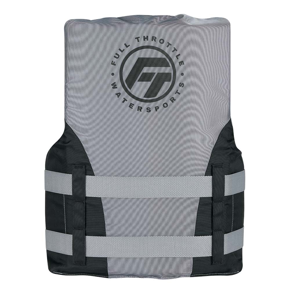 Full Throttle Teen Nylon Life Jacket - Grey/Black [112200-701-010-22] - The Happy Skipper