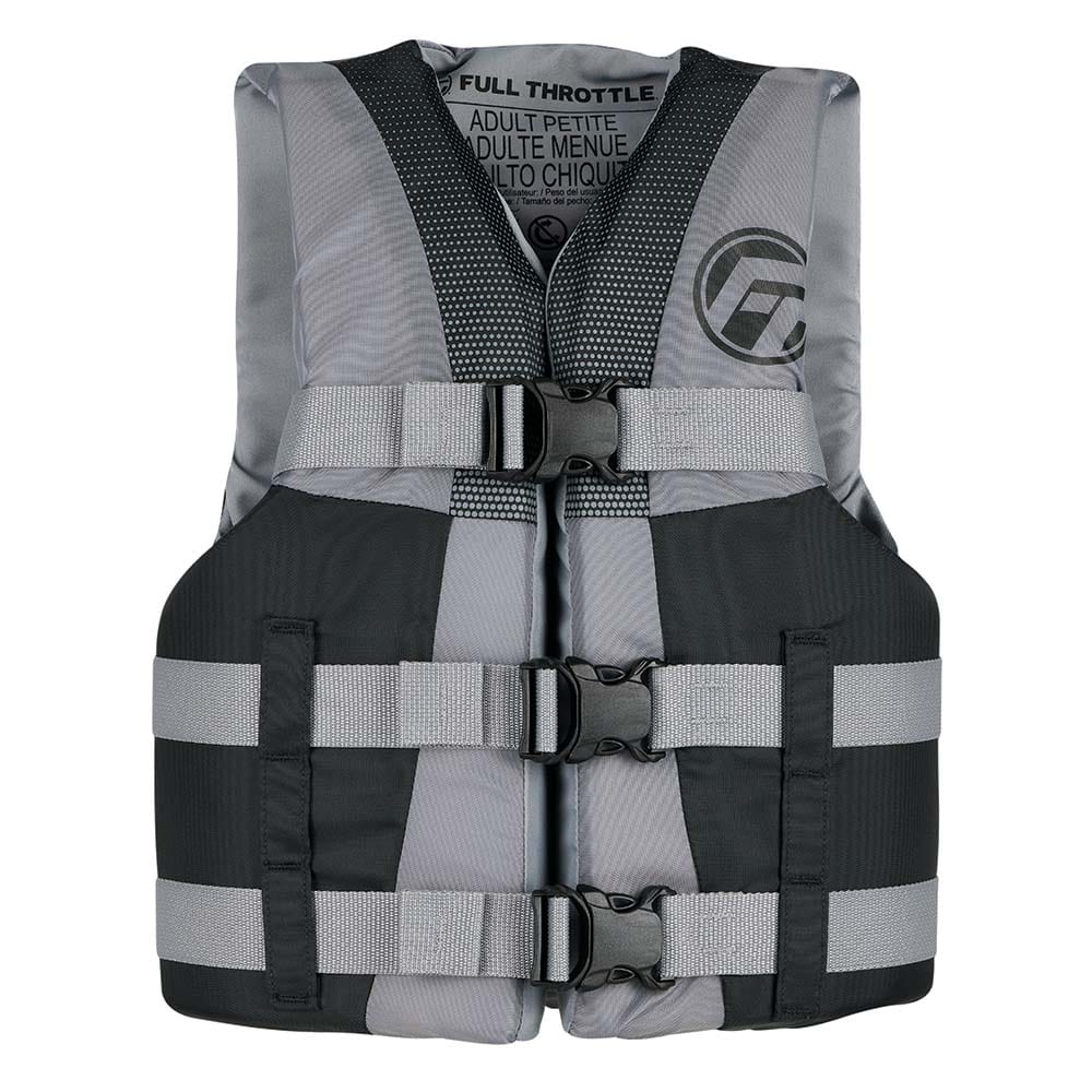 Full Throttle Teen Nylon Life Jacket - Grey/Black [112200-701-010-22] - The Happy Skipper