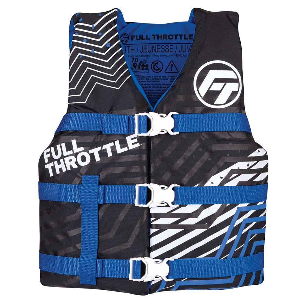 Full Throttle Youth Nylon Life Jacket - Blue/Black [112200-500-002-22] - The Happy Skipper