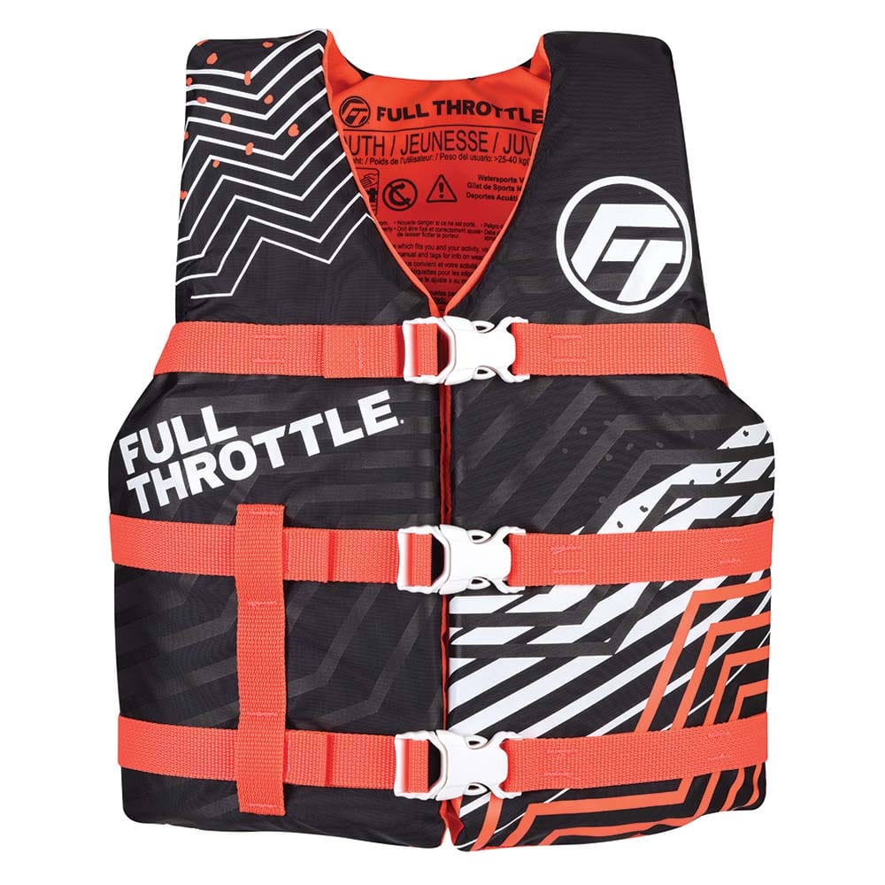 Full Throttle Youth Nylon Life Jacket - Pink/Black [112200-105-002-22] - The Happy Skipper