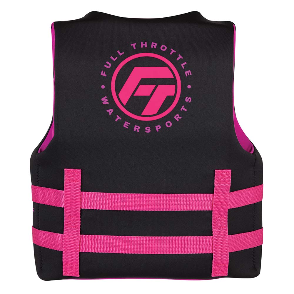 Full Throttle Youth Rapid-Dry Life Jacket - Pink/Black [142100-105-002-22] - The Happy Skipper