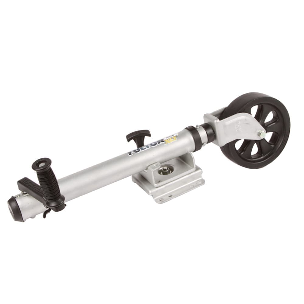 Fulton XLT 1500 lbs. Swing Away Bolt-On Jack w/12" Travel & 8" Poly Wheel - Sharkskin Finish [141133] - The Happy Skipper