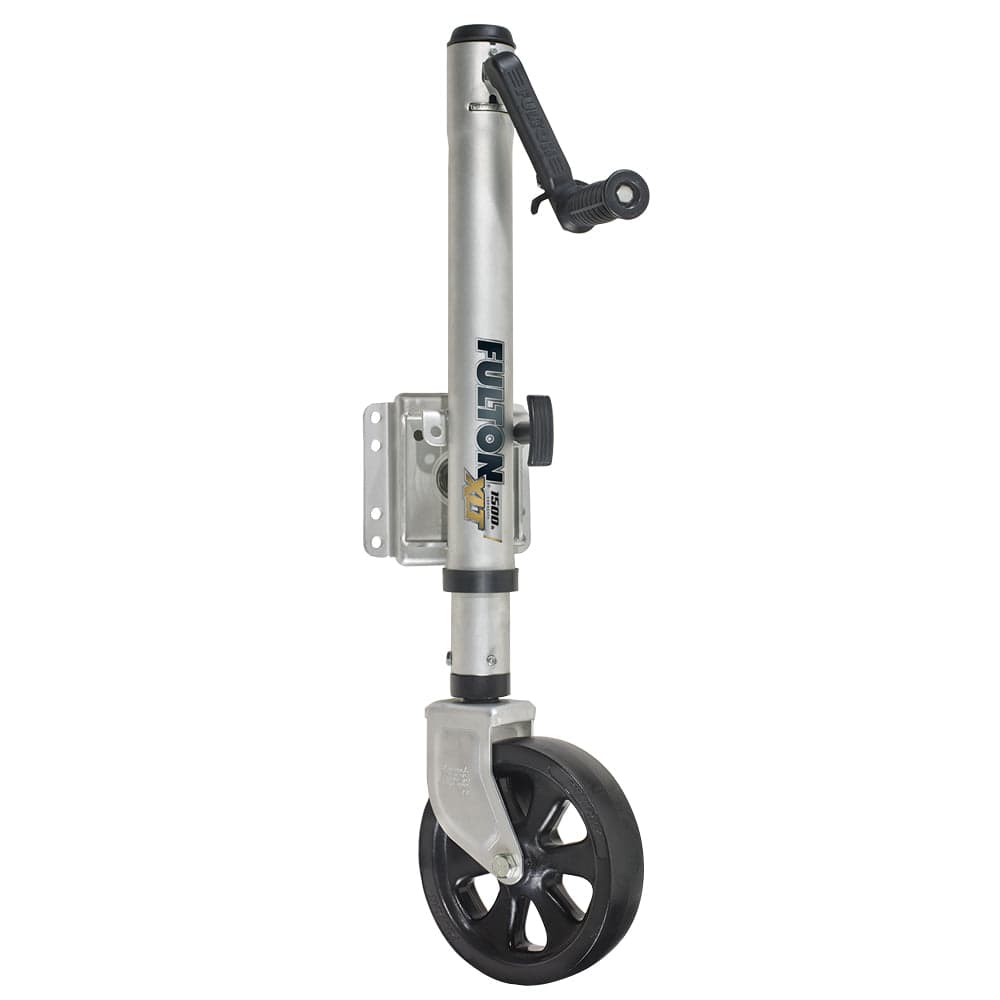 Fulton XLT 1500 lbs. Swing Away Bolt-On Jack w/12" Travel & 8" Poly Wheel - Sharkskin Finish [141133] - The Happy Skipper