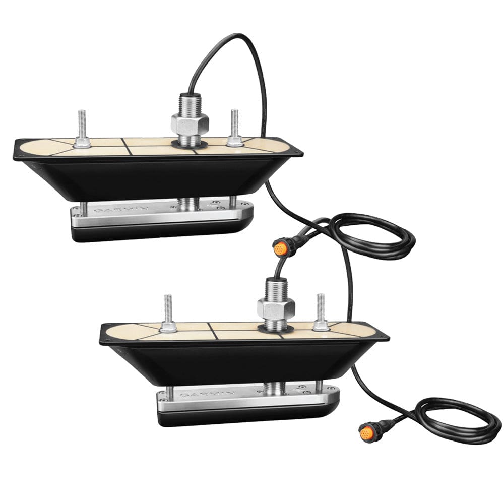 Garmin GT30-THP SS Thru-Hull Pair DownVu/SideVu Scanning Transducer w/Temp f/Hull Deadrises 5-25 [010-01961-11] - The Happy Skipper