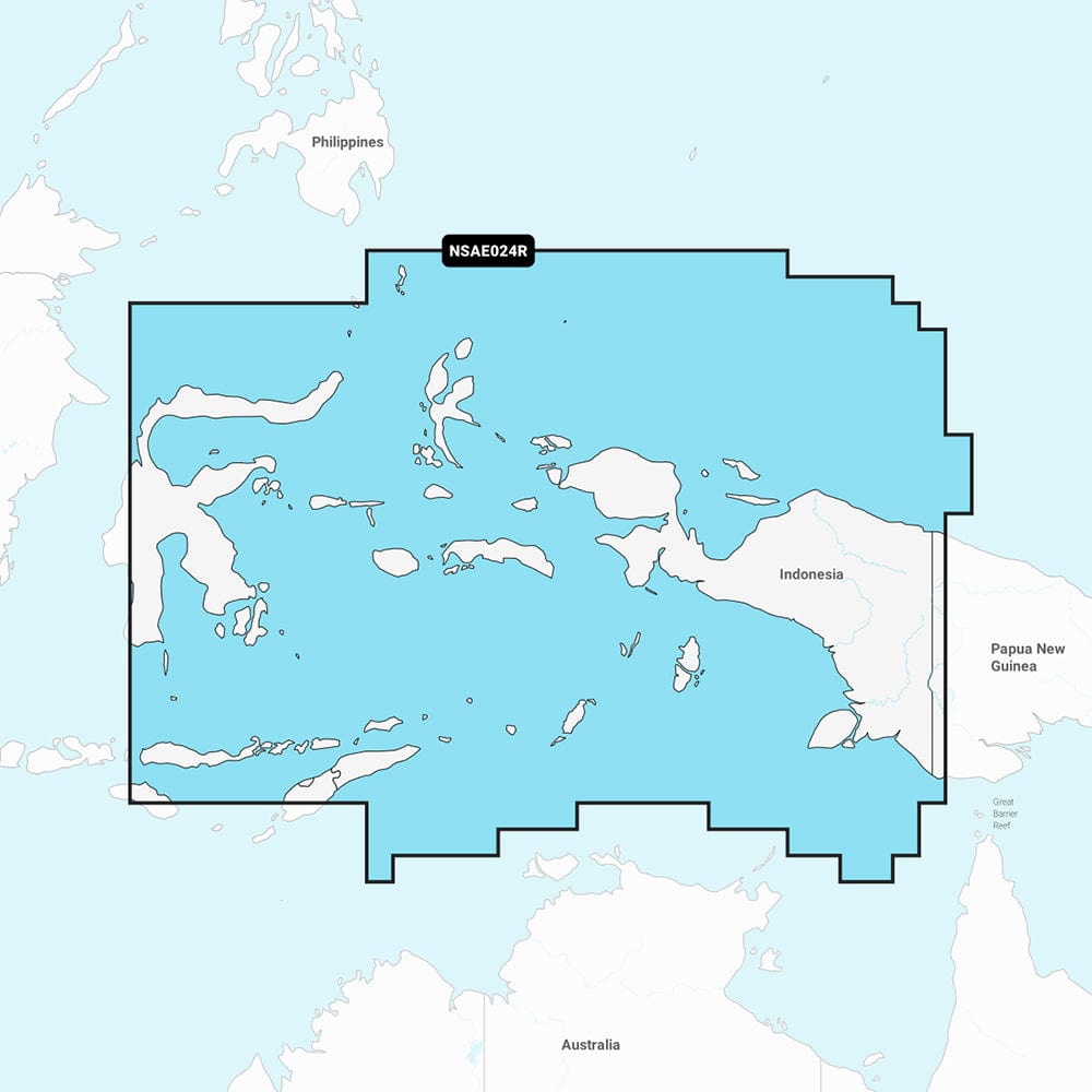 Garmin Navionics+ NSAE024R - Central West Papua East Sulawesi - Marine Chart [010-C1222-20] - The Happy Skipper