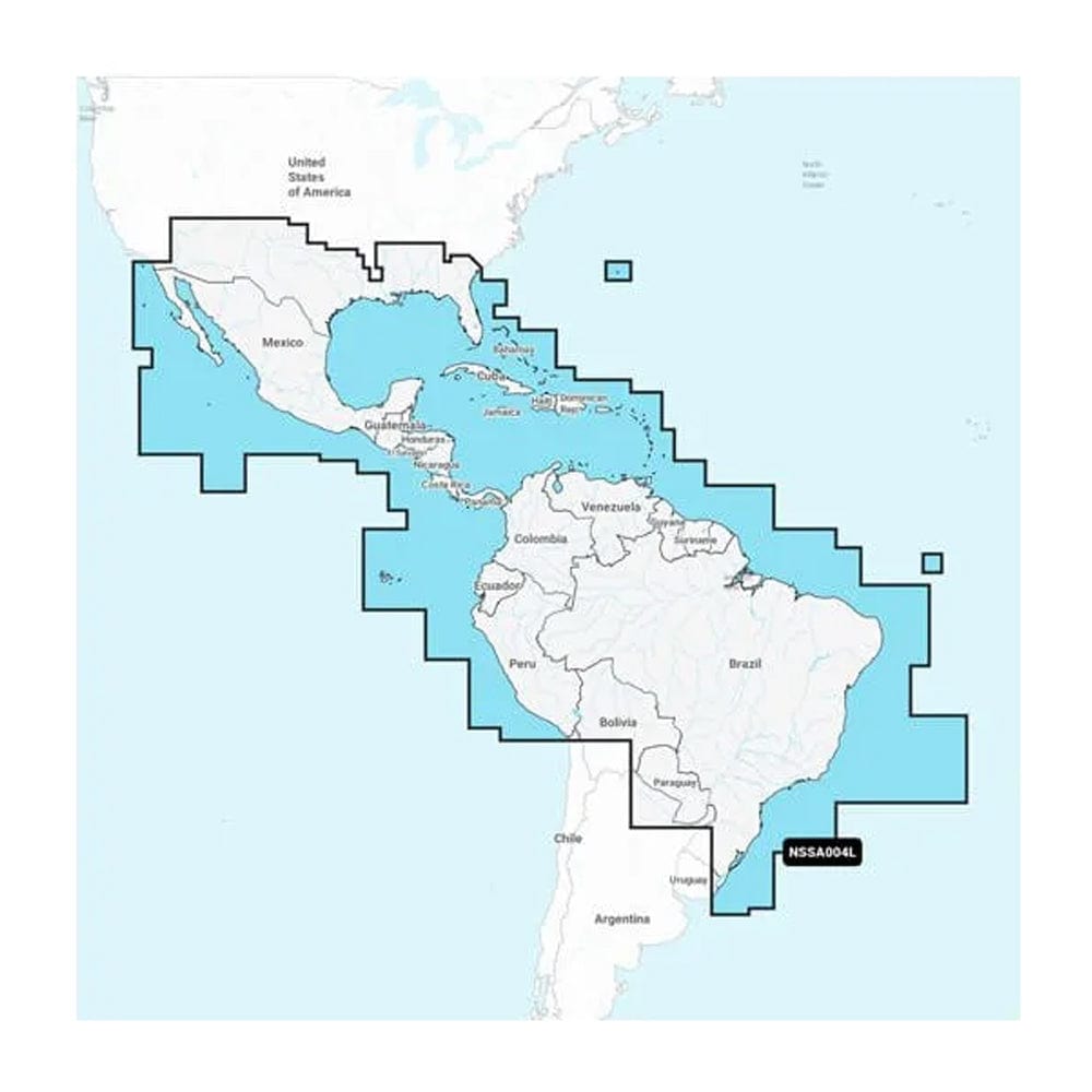 Garmin Navionics+ NSSA004L - Mexico, the Caribbean to Brazil - Inland Coastal Marine Chart [010-C1285-20] - The Happy Skipper