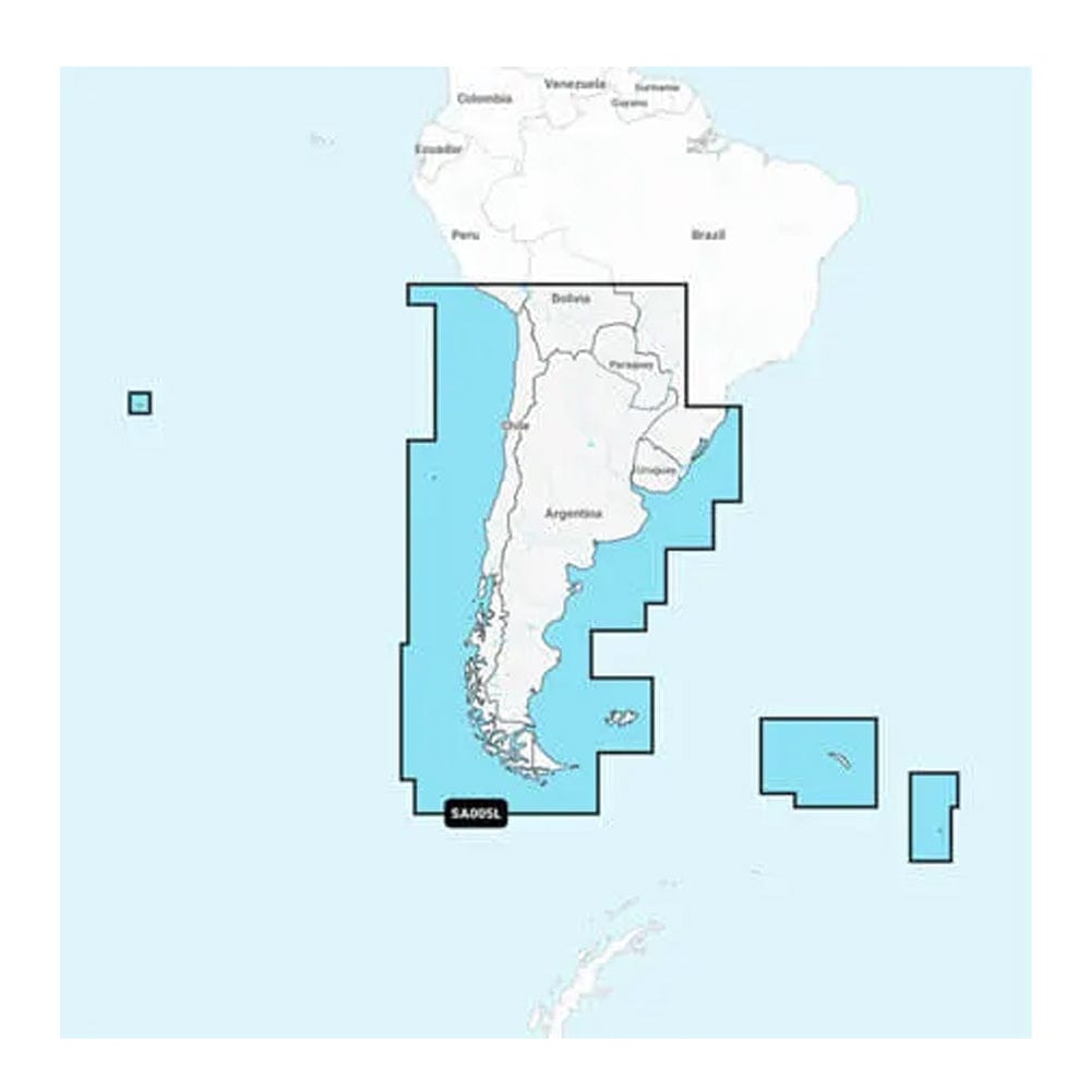 Garmin Navionics+ NSSA005L - Chile, Argentina Easter Island - Marine Chart [010-C1286-20] - The Happy Skipper