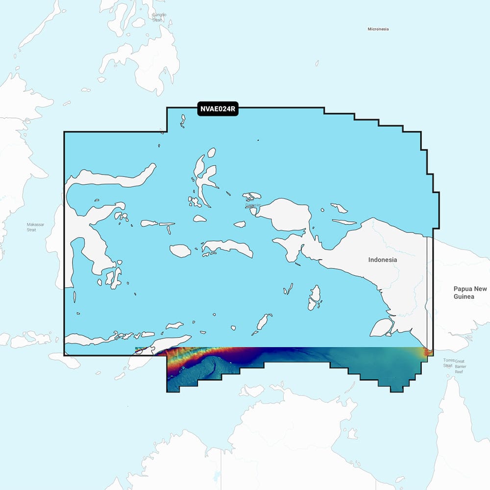 Garmin Navionics Vision+ NVAE024R - Central West Papua East Sulawesi - Marine Chart [010-C1222-00] - The Happy Skipper