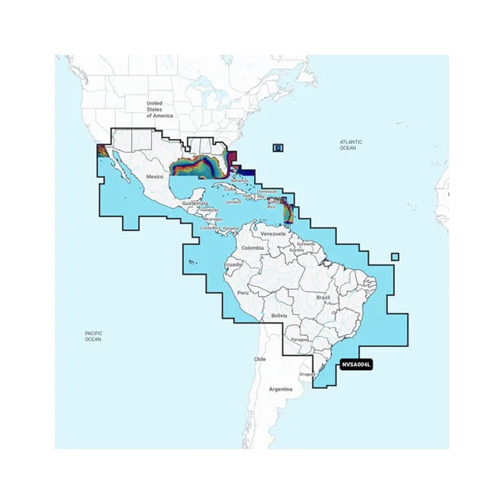 Garmin Navionics Vision+ NVSA004L -Mexico, the Caribbean to Brazil - Inland Coastal Marine Charts [010-C1285-00] - The Happy Skipper