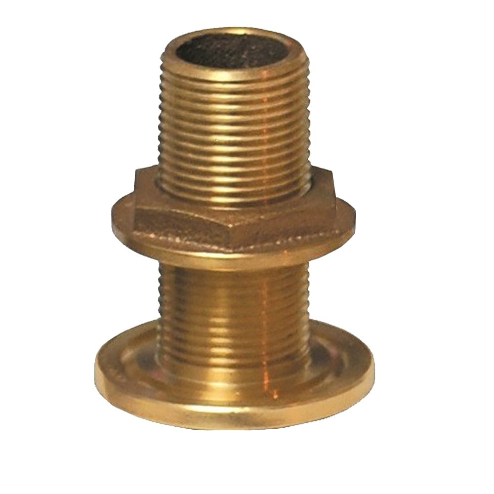 GROCO 1-1/4" NPS NPT Combo Bronze Thru-Hull Fitting w/Nut [TH-1250-W] - The Happy Skipper