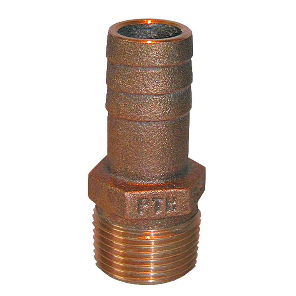 GROCO 1-1/4" NPT x 1-1/8" ID Bronze Pipe to Hose Straight Fitting [PTH-1125] - The Happy Skipper