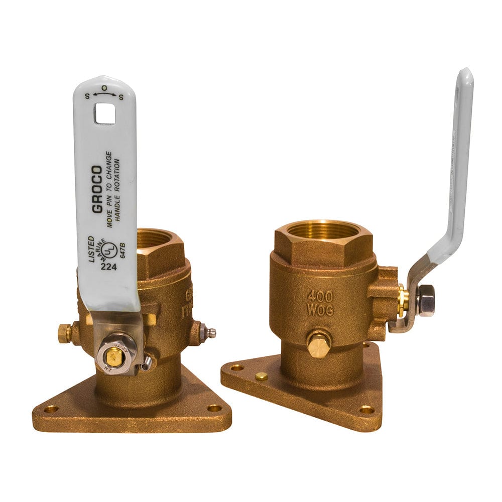 GROCO 1" Bronze Tri-Flanged Ball Valve/Seacock [FBV-1000] - The Happy Skipper