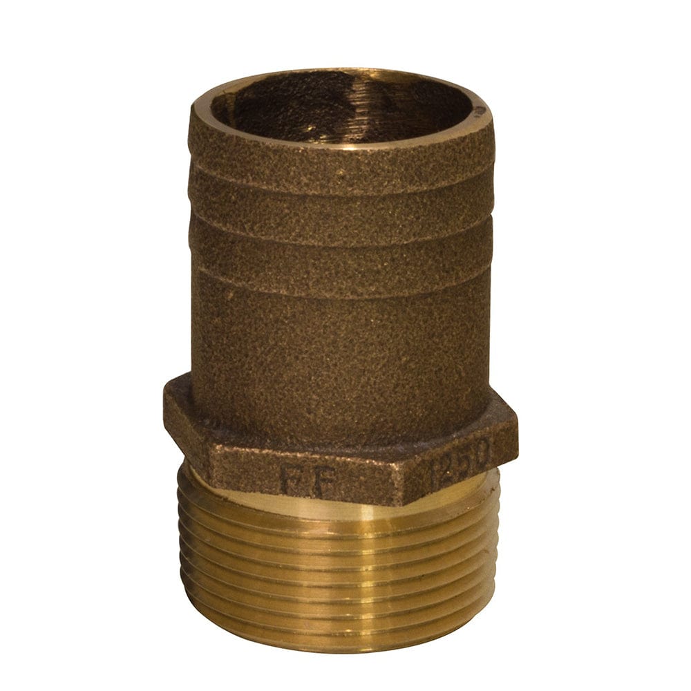 GROCO 1" NPT x 1-1/8" Bronze Full Flow Pipe to Hose Straight Fitting [FF-1125] - The Happy Skipper