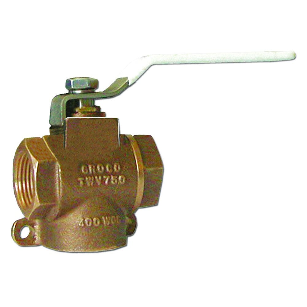 GROCO 1/2" NPT Bronze 3-Way Valve [TWV-500] - The Happy Skipper